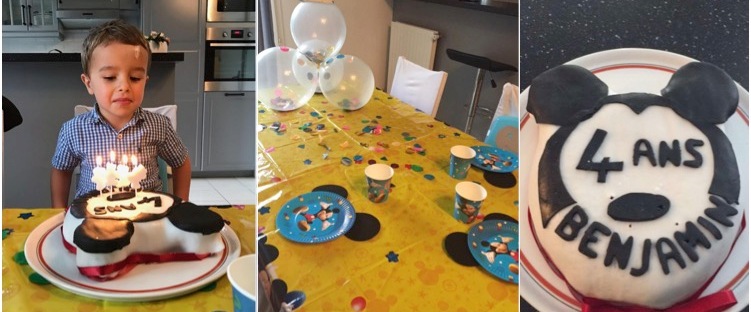 4 ans Benjamin : Son « petit » anniversaire… Décoration, menu « ultra »  rapide… Thème Mickey